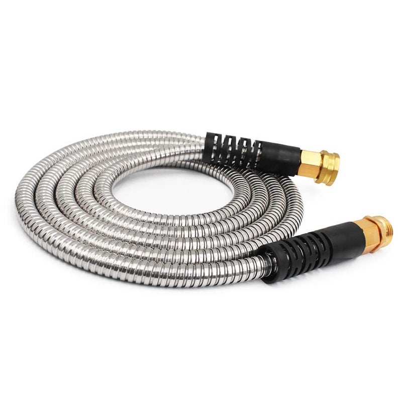 Cesun 10 FT Metal Garden Hose, Drinking RV Water Hose, Reinforced Metal Fittings, Dehumidifier Drain Hose Connector Extension, Reel Extender for Yard - Image 1